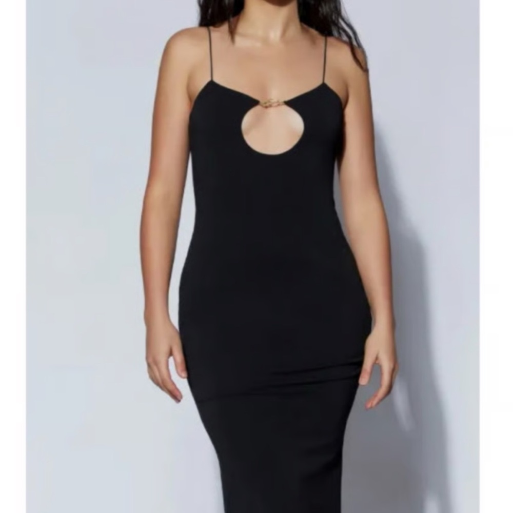 Meshki Ariya Hardware Midi Dress in Black